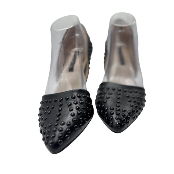 French Connection Size 8.5 Shoes Womens Black Studded Pointed-Toe High Heels - Picture 8 of 16